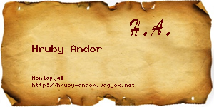 Hruby Andor névjegykártya